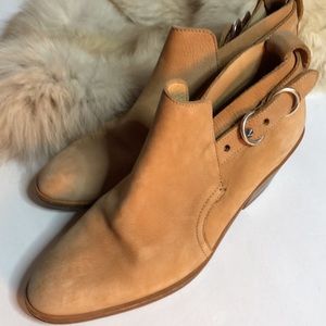 Rag & Bone New York Camel Suede Bootie Size 8.5 Adjustable Strap